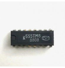 К555ТМ8, 4 D-триггера со сбросом с прямыми и инверсными выходами
