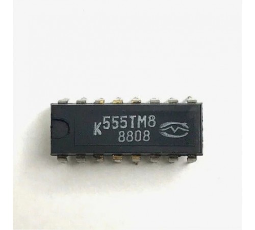 К555ТМ8, 4 D-триггера со сбросом с прямыми и инверсными выходами