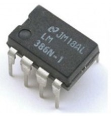 LM386N-1, Низковольтный аудиоусилитель, 4В…12В, 4мА, 325мВт, 8 Ом,  [DIP-8]