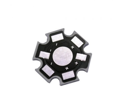 Алюминиевая подложка-теплоотвод для 1 светодиода Star 1-3W, d=20 мм, черная