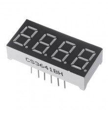 Светодиодный индикатор 30x14 мм, красный, 4 разряда, общий анод (3641BH)