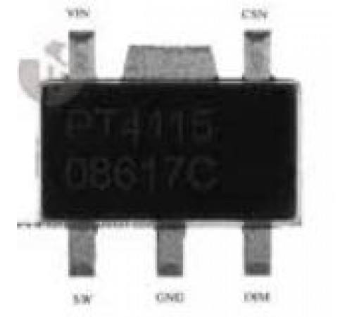 PT4115, Драйвер питания светодиодов Step-Down 1MHz, Uвх 8-30в, ток до 1,2А [SOT-89-5] PowTech