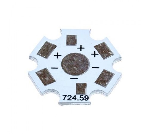 Алюминиевая подложка-теплоотвод для 1 светодиода Star 1-3W, d=19 мм, нелуженая