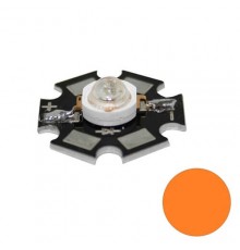Светодиод 1W оранжевый на радиаторе Emitter 20mm