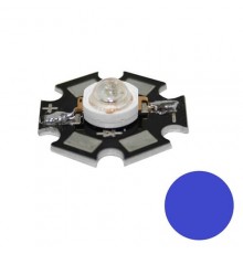 Светодиод 1W синий на радиаторе Emitter 20mm