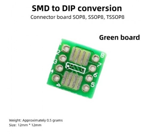 Плата-переходник SOIC-8 и SSOP-8 в DIP (двухсторонняя)