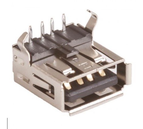 Розетка USB-AF на плату угловая