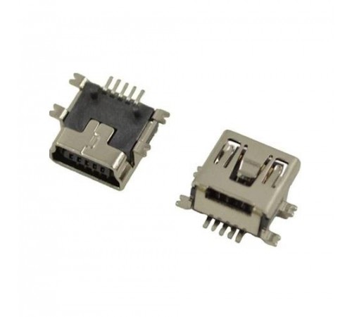 Розетка Mini USB-B на плату угловая SMD, 5 контактов, тип В