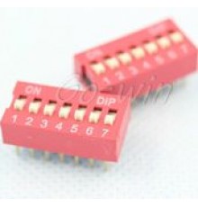 SWD1-7 DIP переключатель, 7 групп, шаг выводов 2.54мм