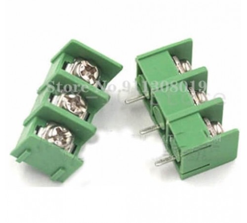 Клеммник винтовой, 3 конт., шаг 7.62 мм, зеленый, 250V/30A