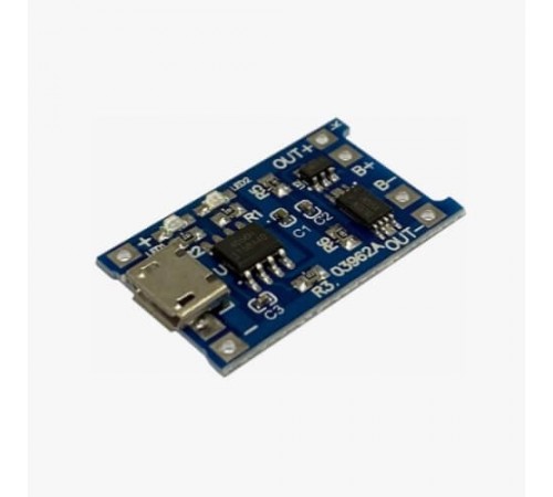 Модуль ЗУ для Li-ion АКБ (до 1А) Micro USB TP4056 + защита