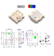 Светодиод 0603 (1615) RGB общий анод