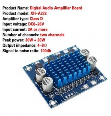 TPA3110 XH-A232 30W + 30W 2,0 канальный цифровой стерео аудио усилитель мощности плата DC 8-26V 3A
