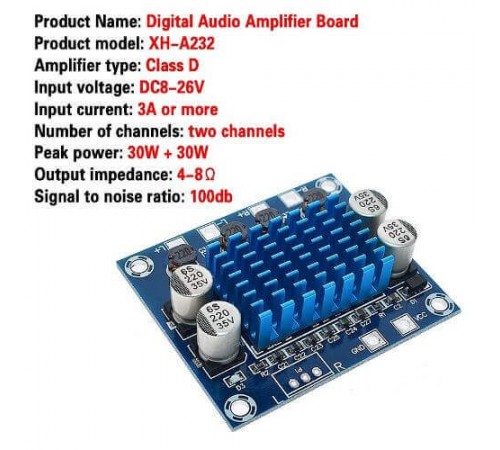 TPA3110 XH-A232 30W + 30W 2,0 канальный цифровой стерео аудио усилитель мощности плата DC 8-26V 3A