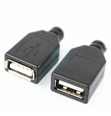Розетка USB-AF на кабель в корпусе