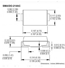 SMAJ6.0A, Супрессор Р=400Вт U=6В однонаправленный