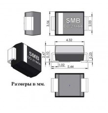SMBJ12CA, супрессор 12В включение 19.9В ограничение